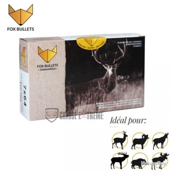 20 Cartouches FOX BULLETS Cal 7X64 130Gr Fox Classic Hunter