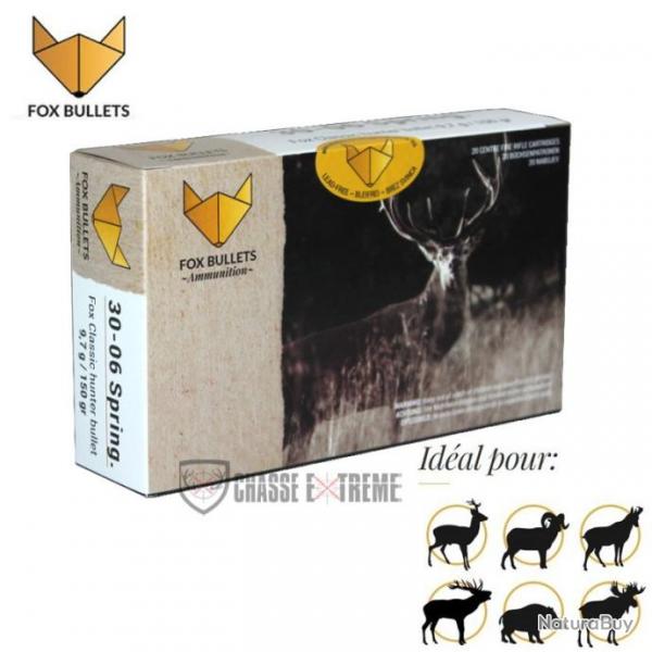 20 Cartouches FOX BULLETS Cal 30-06 Sprg 150Gr Fox Classic Hunter