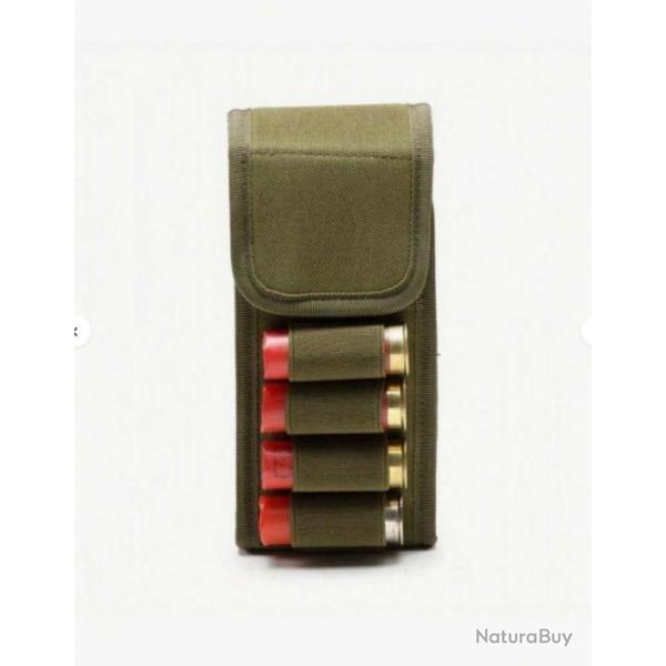 Pochette tactique kaki 16 munitions calibre 12