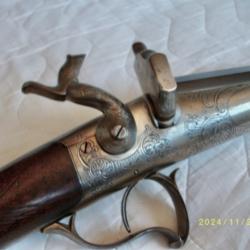 SUPERBE CARABINE CHASSE À BROCHE Calibre 28 système à Guillotine, PIRLOT Frères XIXe à LIÉGE