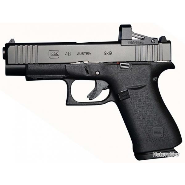 BF24 ! - Pistolet Glock 48 Rail Shield Calibre 9x19 + Viseur RMSC