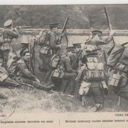 CPA CPA - Guerre 1914 - Infanterie Anglaise abritée derrière un mur