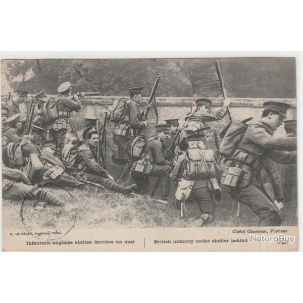 CPA CPA - Guerre 1914 - Infanterie Anglaise abrite derrire un mur