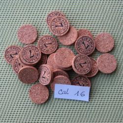 Lot  de  100  rondelles  liège  No  7  ou  neutres  cal  16