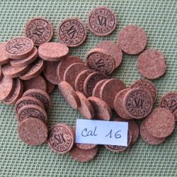 Lot  de  100  rondelles  liège  No  6  ou  neutres  cal  16