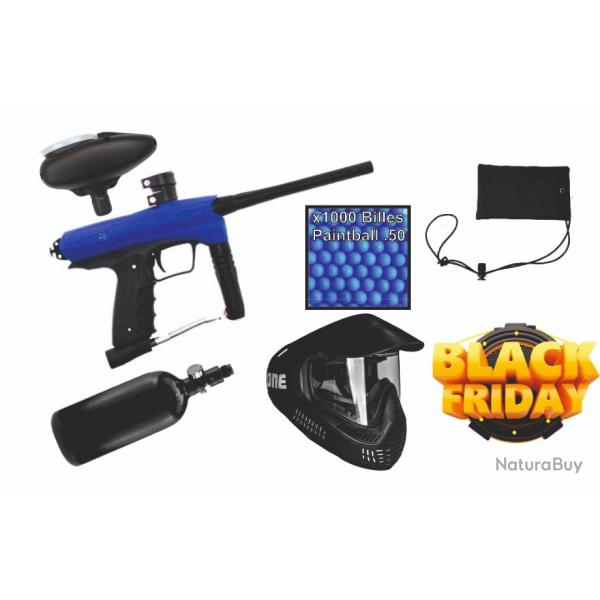 PACK PROMO - Kit Paintball eNMey .50 Bleu + Loader + 1000 Billes + Kit Air + Masque - SmartParts GOG