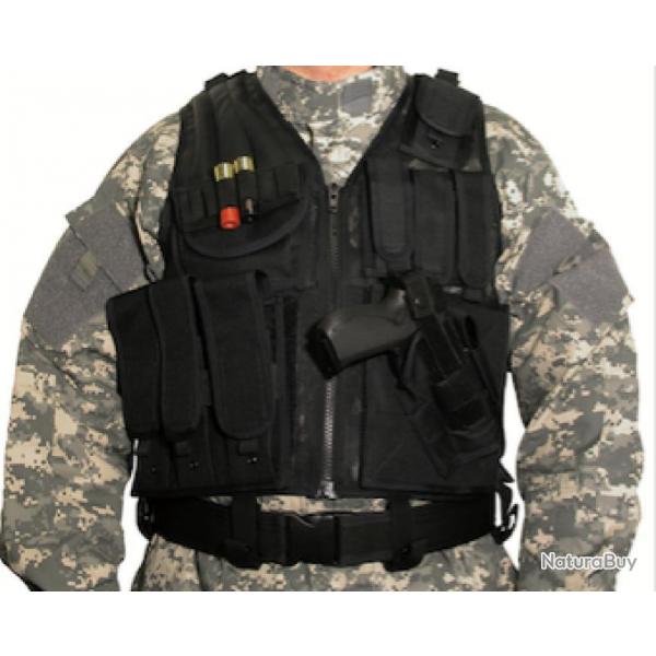 Veste Tactique avec holster noire Swiss Arms BF24