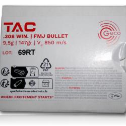 MUNITION GECO TAC 308WIN FMJ 9.5GR/147GRAINS