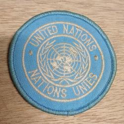 Ecusson patch de manche tissu - Nations Unies United Nations - casques bleus ONU