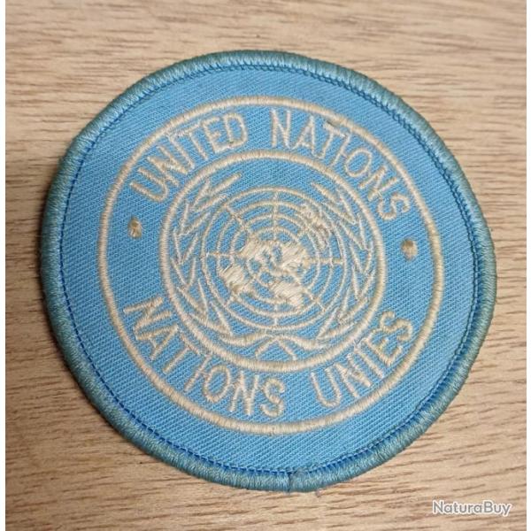 Ecusson patch de manche tissu - Nations Unies United Nations - casques bleus ONU