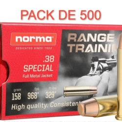 CARTOUCHES NORMA RANGE TRAINING CAL 38 SPECIAL 158GR FMJ PACK DE 500