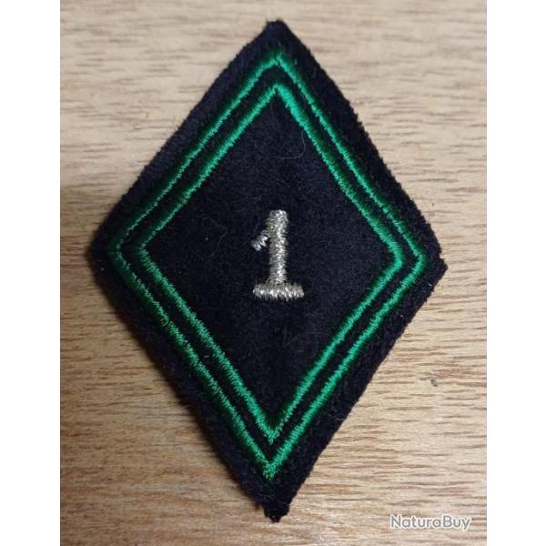 Ecusson patch losange de manche - 1er Rgiment de Chasseurs sous-officier