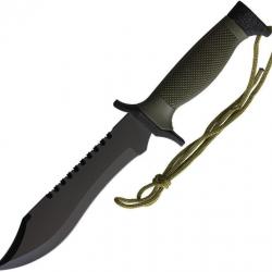 STT220542 Couteau de Survie Chasse S-TEC Bowie Lame Acier Inox Manche Abs Etui Nylon Rigide