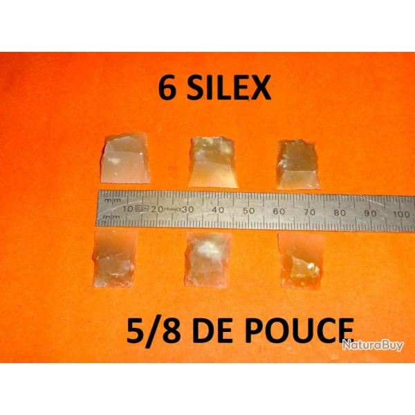 lot de 6 silex blonds 5/8 de pouce - VENDU PAR JEPERCUTE (D24C263)