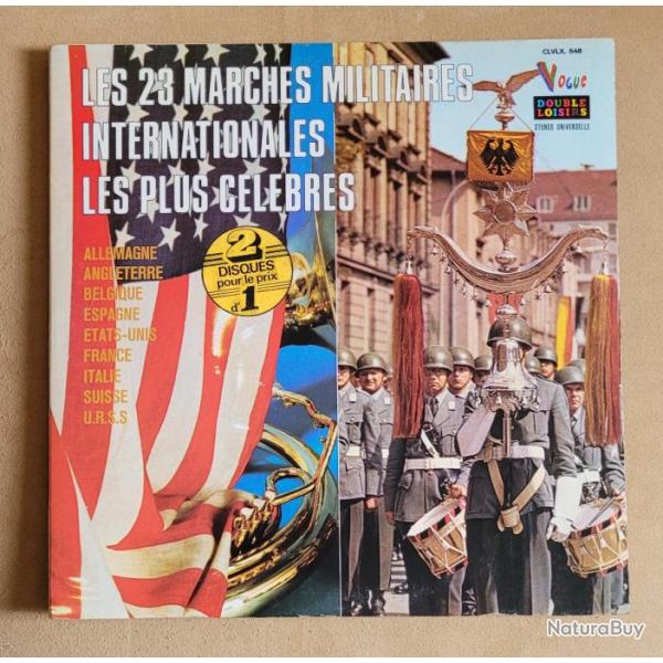 MILITARIA - DOUBLE VINYL 33 T Les 23 Marches Militaires Internationales Les Plus Clbres