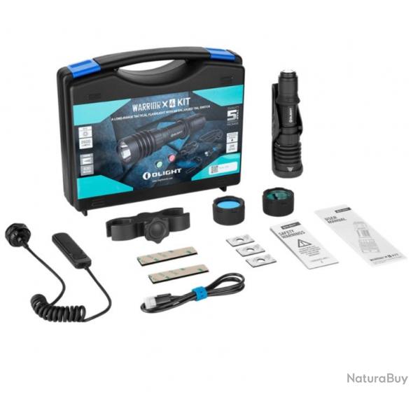 Olight Warrior X 4 KIT | Lampe tactique 2600 lumens avec Strobe
