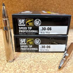 4 BOITES DE MUNITIONS GRANDE CHASSE RWS 30-06 WIN SPEED TIP PRO 10.7gr SHORT RIFLE