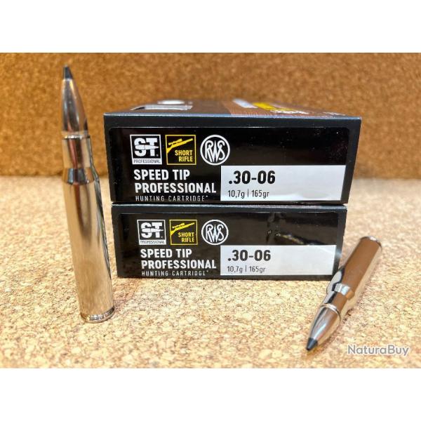 4 BOITES DE MUNITIONS GRANDE CHASSE RWS 30-06 WIN SPEED TIP PRO 10.7gr SHORT RIFLE