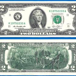 Usa 2 Dollars 2013 Mint Dallas K11 Billet Dollar Etats Unis Dollar Jefferson