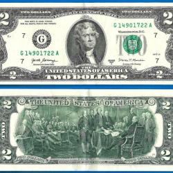 Usa 2 Dollars 2017 A 2017A  Mint Chicago G7 Billet Dollar Etats Unis Dollar Jefferson