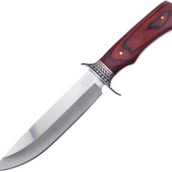 Couteau Frost Cutlery Bowie Lame Acier Inox Manche Bois Etui Cuir FSHP145PW