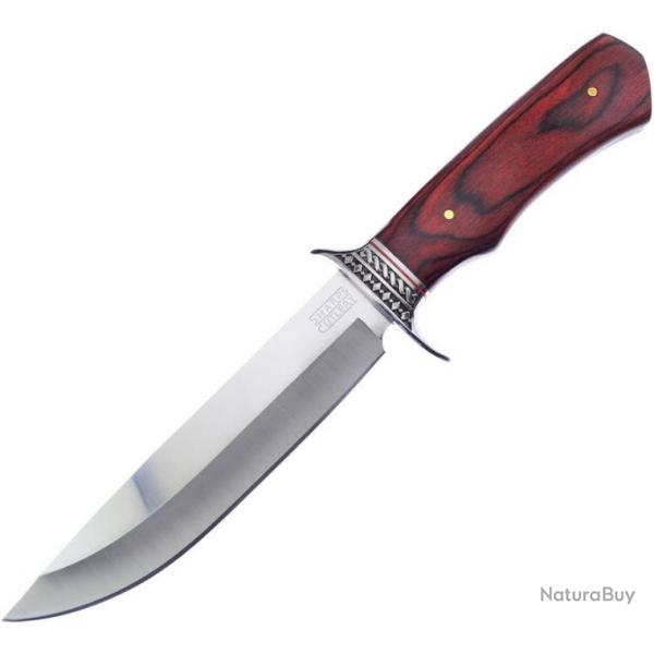 Couteau Frost Cutlery Bowie Lame Acier Inox Manche Bois Etui Cuir FSHP145PW