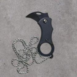 Mini karambit, multi fonction acier inoxydable noir.