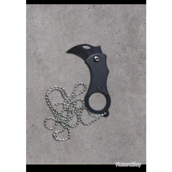 Mini karambit, multi fonction acier inoxydable noir.