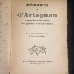 Mémoires de d'Artagnan par Gérard Gailly 1941 ED. Les libertés françaises ?