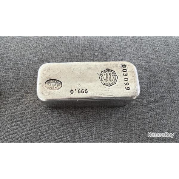 Lingot ancien en argent des annes 1970 - Lyon - 1 kg - joli presse papier
