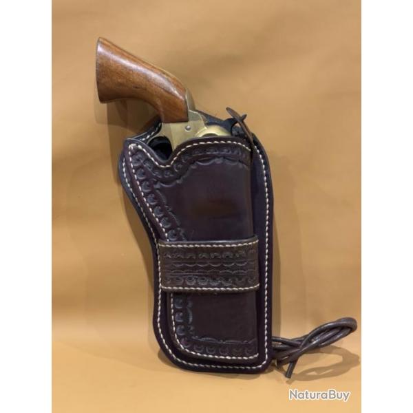 Holster western cross draw en cuir pour droitier