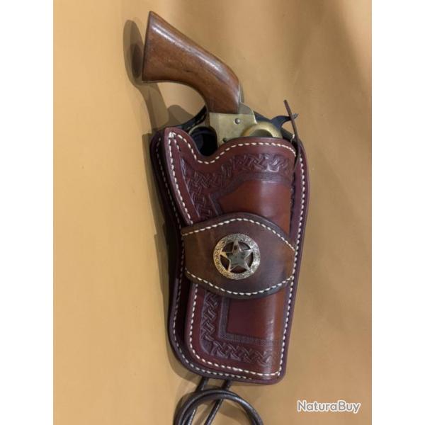 Holster cross draw en cuir pour droitier style western