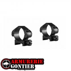 jeu de 2 colliers HAWKE rail weaver/21mm Precision Steel 30mm bas