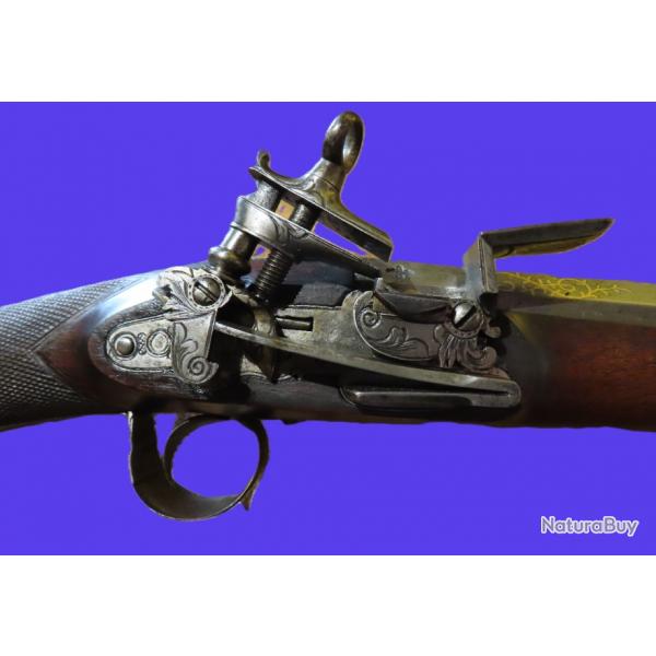 Fusil de chasse monocoup espagnol  la miquelet calibre 16 balles  la livre vers 1820