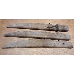 Lot de 3 sardines réglementaires - piquets de toile de tente militaire en bois