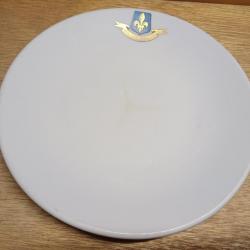 RARE assiette à dessert militaire logo fleur de lys - porcelaine de Limoges