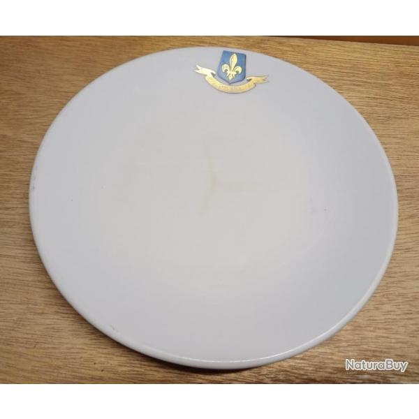 RARE assiette  dessert militaire logo fleur de lys - porcelaine de Limoges