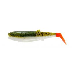 Leurre SAVAGE GEAR Cannibal Shad 8cm à l'unité Olive Hot Orange