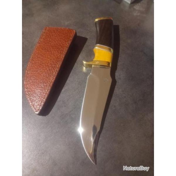 Couteau forg par le coutelier Yves Naert Lame 6 MMS d paisseur soie sur les 3/4 du manche