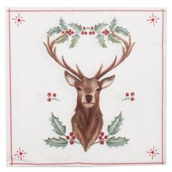 SERVIETTES EN PAPIER "CERF NOËL"