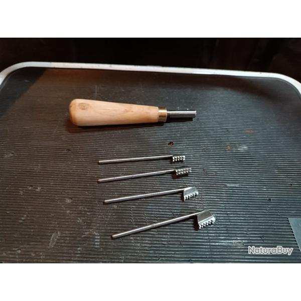 Lot outil a quadrillage des crosse fusil carabine outils a quadriller deux lignes