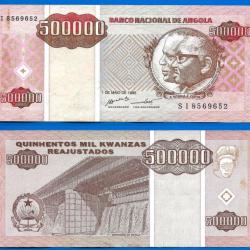 Angola 500000 Kwanzas 1995 Barrage Agostino Neto Afrique Billet Kwanza