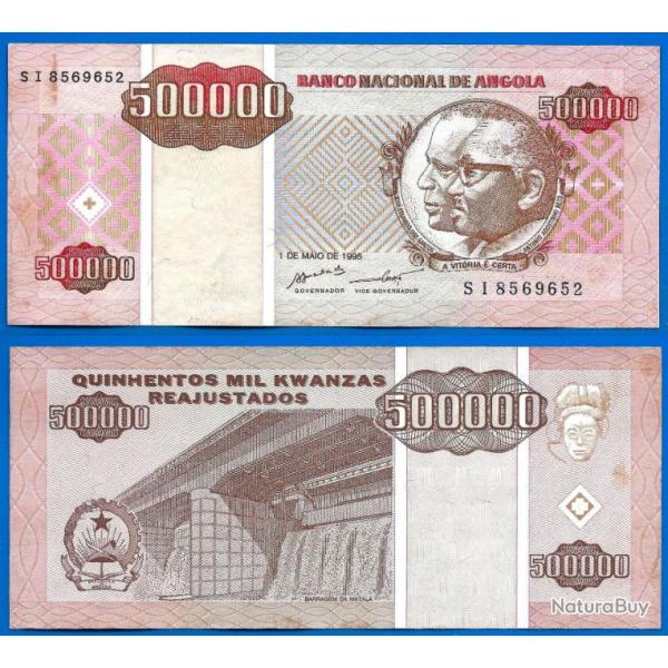 Angola 500000 Kwanzas 1995 Barrage Agostino Neto Afrique Billet Kwanza