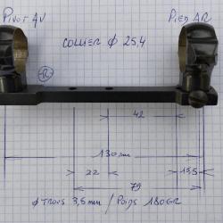 Support embase et colliers diamètre 25,4 mm