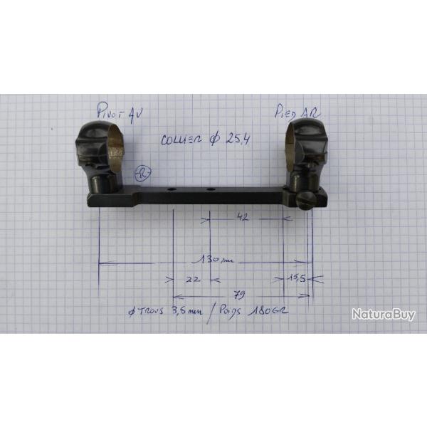 Support embase et colliers diamtre 25,4 mm