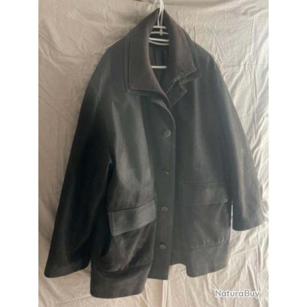 Veste de chasse JUMFIL  cuir laine cashmire