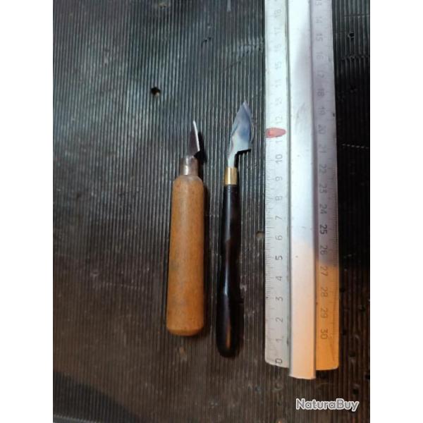 Outils sculpture de prcision couteau de sculpture crosse bois etc lot 3