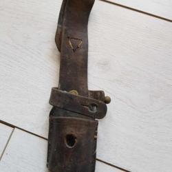 gousset porte baionnette cuir allemand ww2 WWII ??