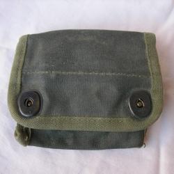 WW2 US POCHETTE EN TOILE OD POUR BOUSSOLE MILITAIRE AMÉRICAINE IMPREGNÉE/ÉTANCHE PERSONNALISÉE 39/45