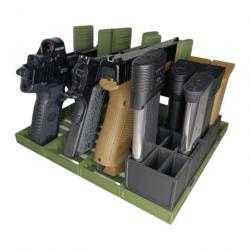 Pack de quatre râtelier modulaire pour pistolet et revolver Vert et noir Made in France